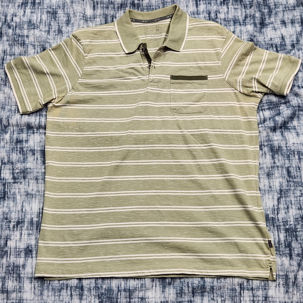 Classic Olive Striped Polo Shirt